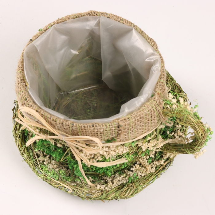 Кашпо, 23 х 20 х 13 см, трава Кашпо, 23 х 20 х 13 см, трава