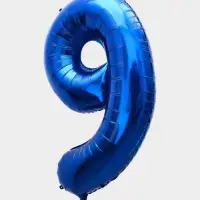 Воздушный шар фольгированный 40" &laquo;Цифра 9&raquo;, темно-синий