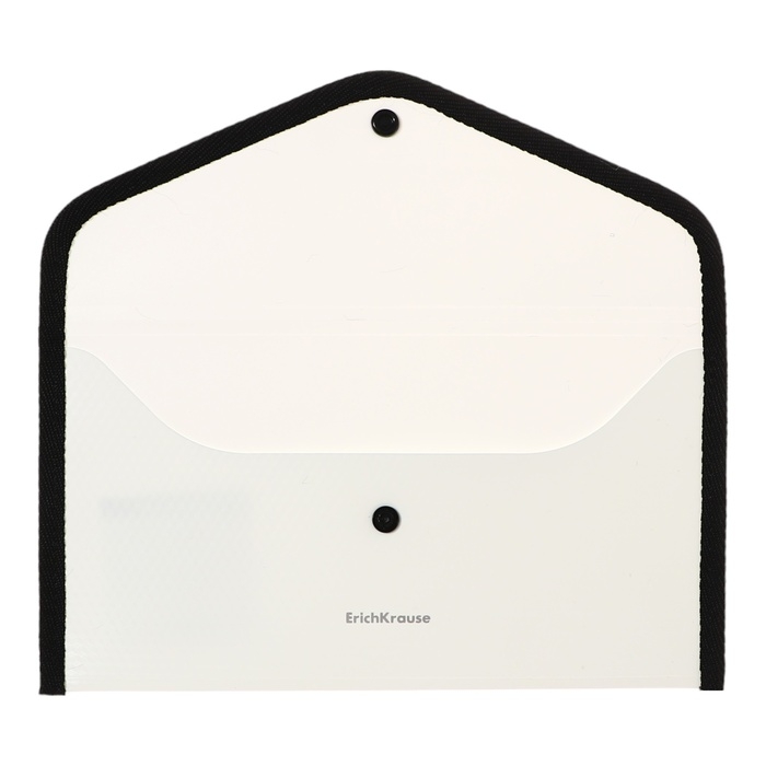 Папка-конверт на кнопке 260 х 140мм (Travel), 550 мкм, ErichKrause Папка-конверт на кнопке 260 х 140мм (Travel), 550 мкм, ErichKrause "Diamond Total White", обшитая, тиснение, непрозрачная, белая