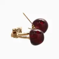 Брошь &laquo;Вишня&raquo;, наливная, бордово-зелёная в золоте