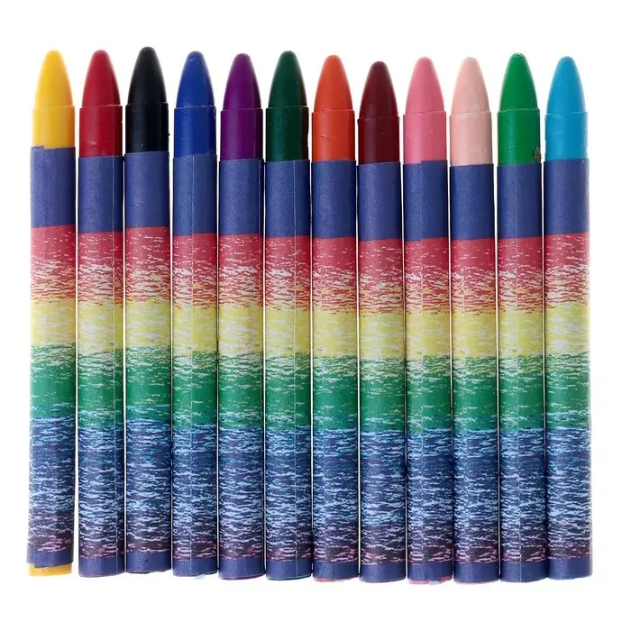 Мелки восковые 12 цветов &laquo;Классика&raquo;, круглые