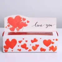 Коробка для макарун кондитерская, упаковка, « Love you», 18 х 5,5 х 5,5 см
