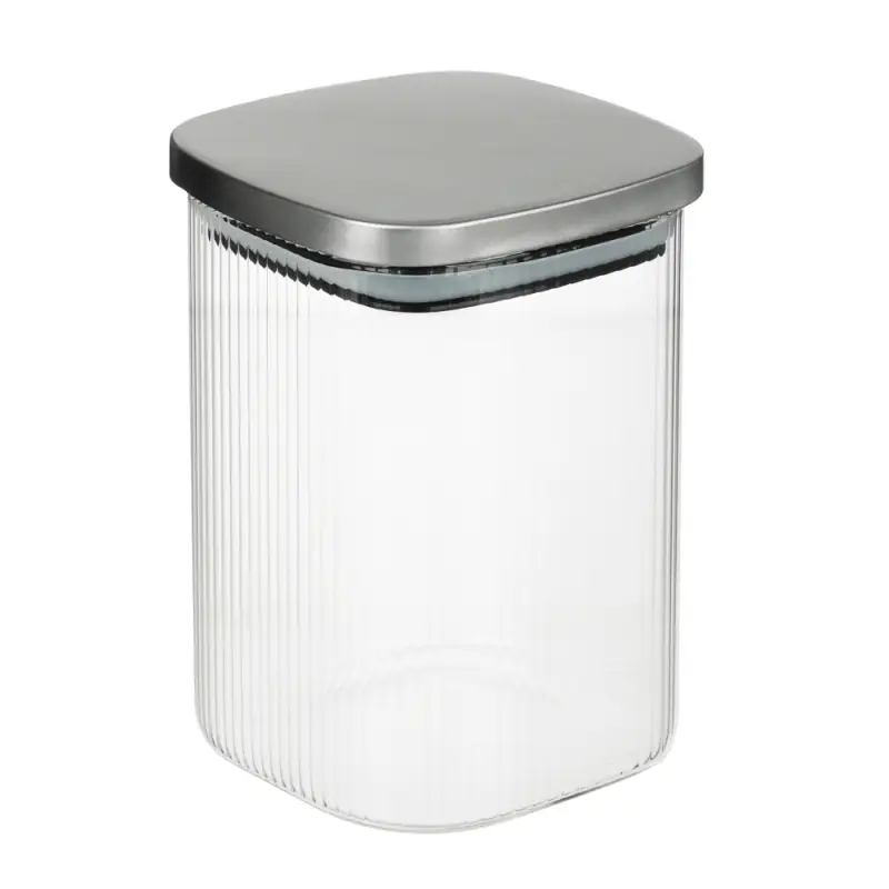 VETTA Рельеф Банка для хранения с металлической крышкой 1000мл, 14х10см, стекло