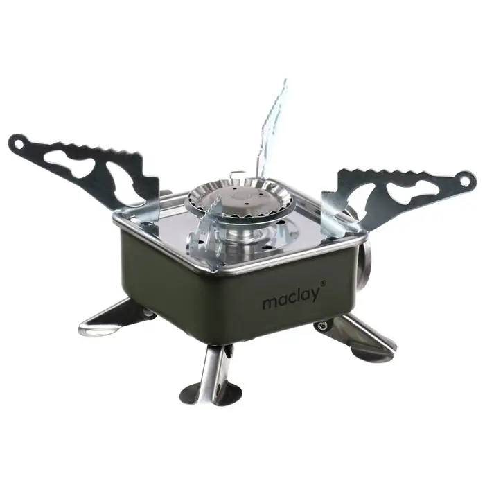 Плита газовая портативная maclay, для кемпинга, 15&times;15&times;9 см, квадратная