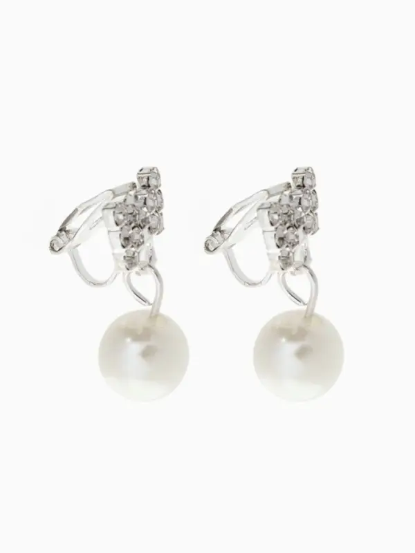 Клипсы для ушей QF «Грация», бантики с бусиной, цвет МИКС