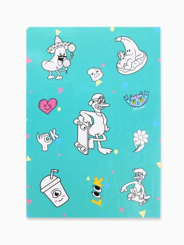 Наклейки детские, раскраска, 3 листа, А5 «Приколы»