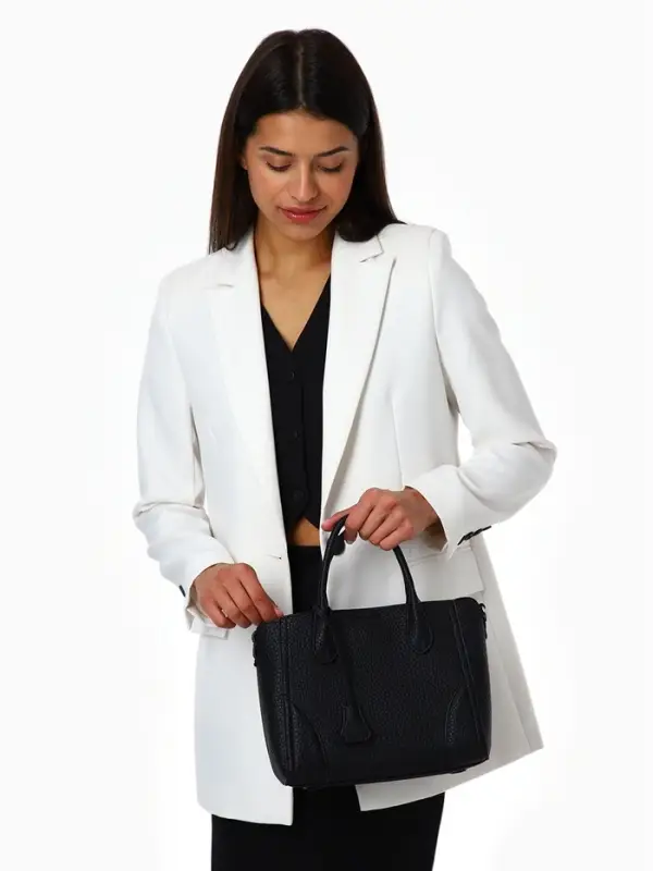 Сумка женская тоут TEXTURA на молнии, 25&times;7&times;21 см, однотонная, чёрная