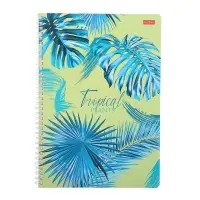 Тетрадь А4, 96 листов в клетку на гребне &laquo;Тропические листья&raquo;, обложка мелованный картон, блок офсет, МИКС
