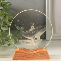 Сувенир стекло свет "Диск. Девочка и кит" 5хLED d=10 см, USB 10х4х11,4 см Сувенир стекло свет "Диск. Девочка и кит" 5хLED d=10 см, USB 10х4х11,4 см