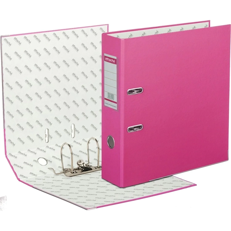 Папка-регистратор ECONOMY PLUS 80мм, фуксия, ПБП1, карм.кор.,мет.уг