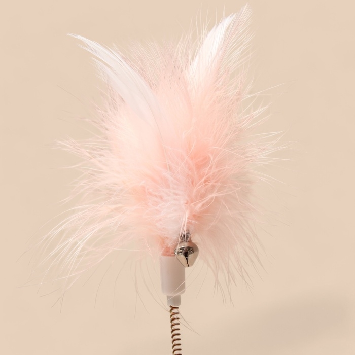 Игрушка-неваляшка  Игрушка-неваляшка "Перьевой взрыв" для кошек, 20 см, розовая