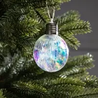 Ёлочный шар &laquo;Ретро шар&raquo;, 8&times;10.5 см, 5 LED, от батареек LR44&times;3, свечение тёплое белое