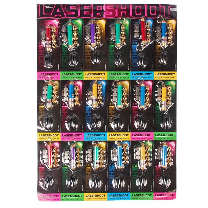 Фонарик лазер 5 насадок + магниты Фонарик лазер 5 насадок + магниты "Шик", МИКС