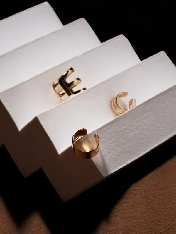 Серьги каффы &laquo;Классика&raquo;, набор 3 шт. цвет золото