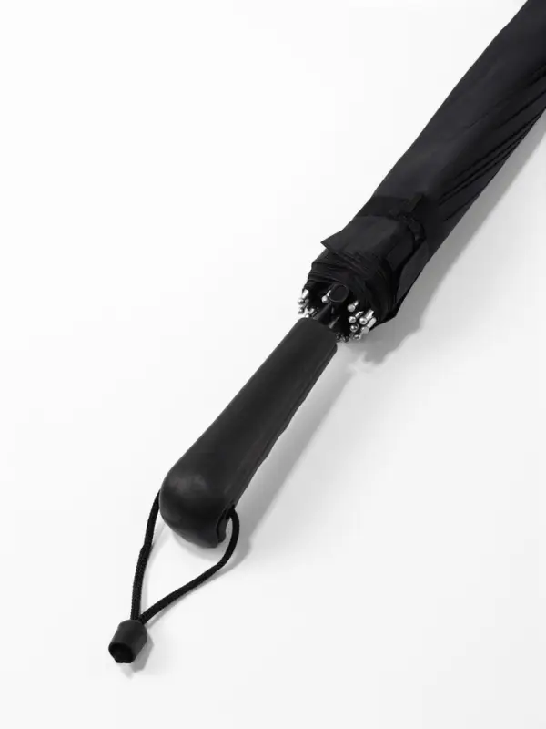 Зонт - трость полуавтоматический &laquo;Однотонный&raquo;, 16 спиц, R=48/55 см, d=96 см, чёрный