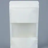 Пакет Zip-lock Крафт, белый, с прямоугольным окном, 12&times;20 см