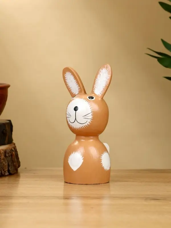 Набор сувенирный «Зайки», h=15 см, h=13 см, h=10.5 см, дерево, коричневый