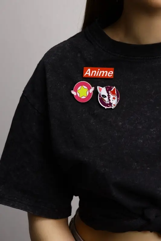 Брошь деревянная (набор 3 шт.) «Рюкзак» аниме, цветные