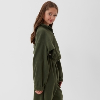 Толстовка флисовая для девочки MINAKU: Fleece Soft, цвет зелёный, рост 158 см