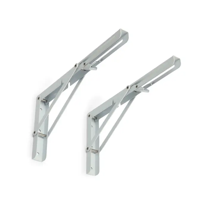 Кронштейн складной для столов и полок ТУНДРА, 2 шт., длина 300 мм, сталь, белый