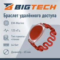 Браслет доступа (RFID-браслет) пружинный Bigtech EM-Marine,красный