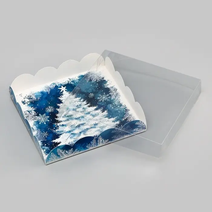 Коробка для печенья, «Новогодняя Ёлочка», 15×15×3 см, Новый год