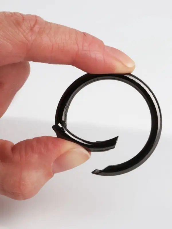 Кольцо-карабин, d=32/40 мм, толщина - 4 мм, 5 шт., цвет чёрный никель