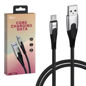 Кабель USB на MicroUSB 1.2m 2.4A Core S21 ISA черный