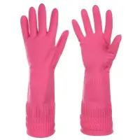Перчатки с манжетой тм VETTA, размер М, 38см, пара 100г, латекс, розовый цвет
