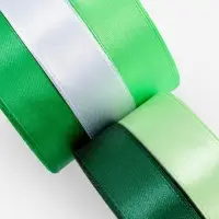 Атласная лента, набор 5 шт., 20 мм, 23&plusmn;1 м, белая, зелёная
