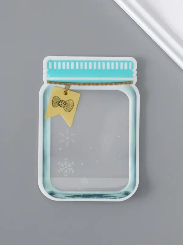Пакет для хранения Пакет для хранения "Стеклянная баночка. Бант и снежинки", застёжка zip-lock 15,1х10,6+5,5 см 10886