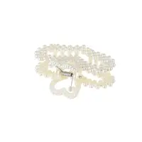 Крабик для волос &laquo;Лиллиан&raquo;, сердце, 8 см, белый