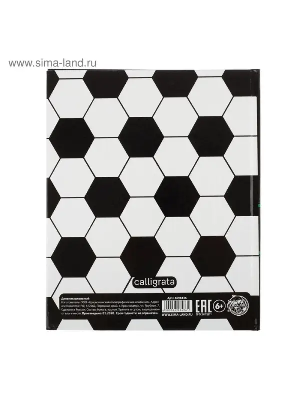 Дневник школьный для 1-11 классов, &laquo;Футбол. Эмблема&raquo;, твёрдая обложка 7БЦ, глянцевая ламинация, 40 листов