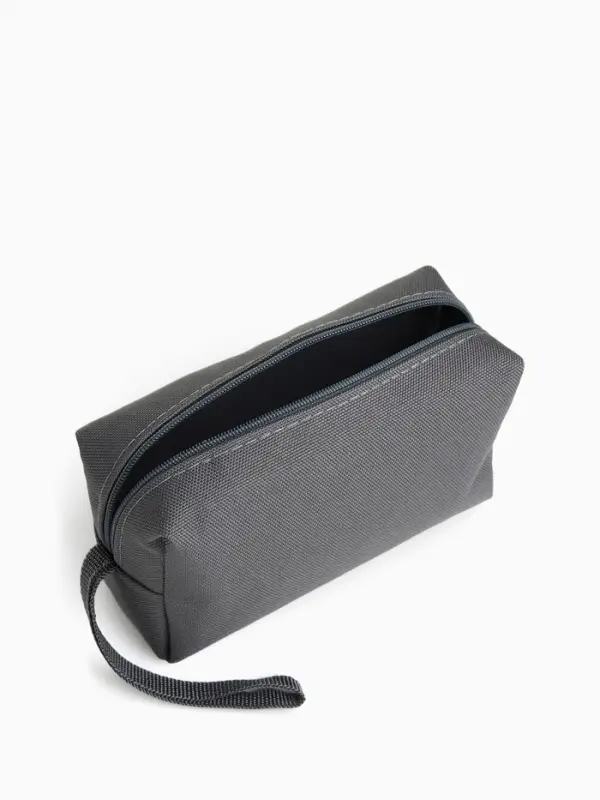 Косметичка дорожная на молнии, маленькая, с ручкой, серая