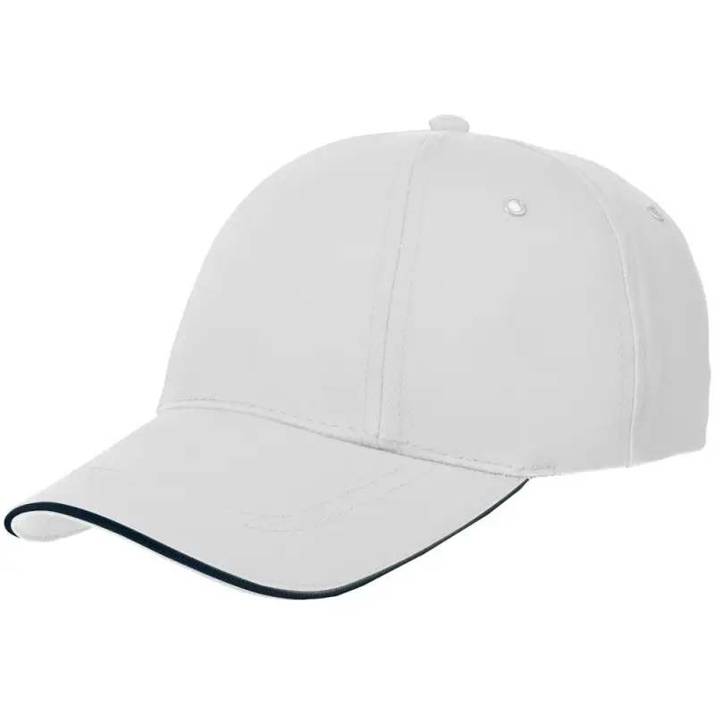Бейсболка Canopy, белая с темно-синим кантом Бейсболка Canopy, белая с темно-синим кантом