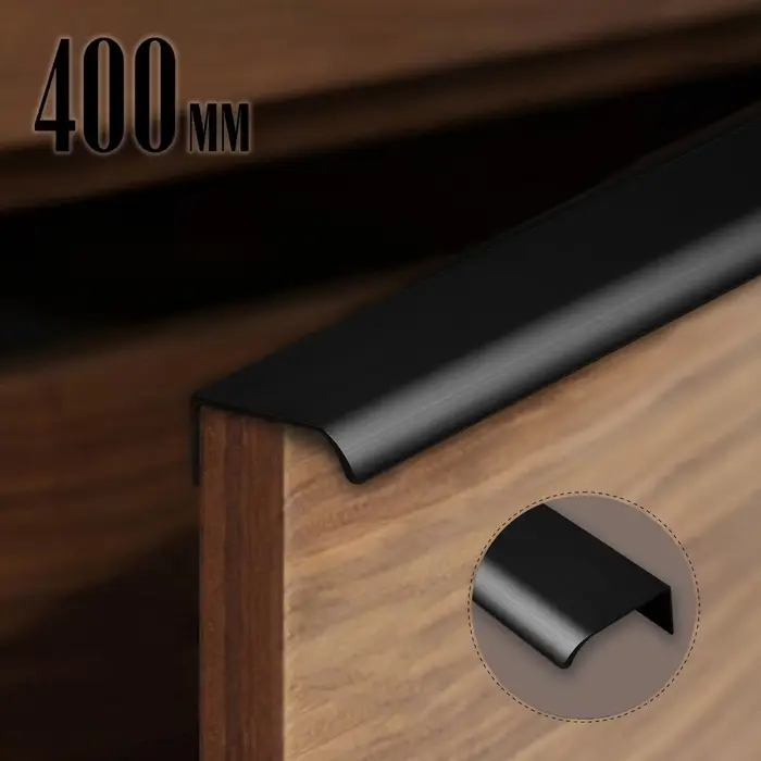 Ручка торцевая CAPPIO RT002BL, L=400 мм, м/о 256 мм, цвет черный, 4 шт.
