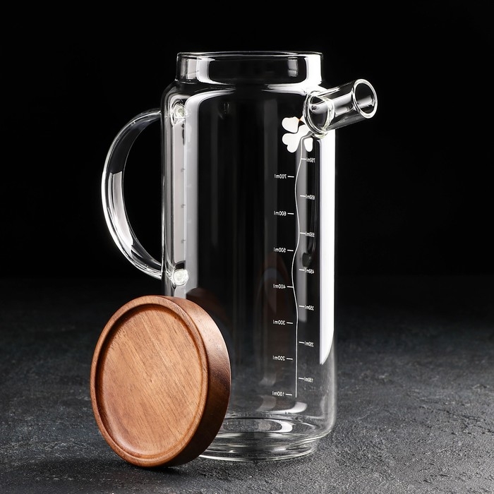 Кувшин для воды стеклянный с крышкой «Эко. Флора», 9×21 см Кувшин для воды стеклянный с крышкой «Эко. Флора», 9×21 см