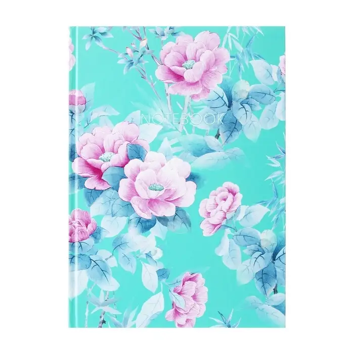 Колледж-тетрадь Calligrata TOP &laquo;Цветы на мятном фоне&raquo; А4, 160 листов, в клетку, в твёрдой обложке 7БЦ, матовая ламинация, выборочный лак