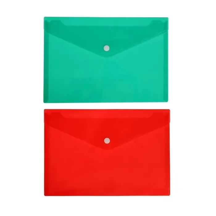 Папка-конверт на кнопке Calligrata, А5, 180 мкм, рифлёная, МИКС