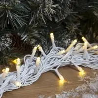 Гирлянда &laquo;Нить&raquo; 10 м, IP44, УМС, белая нить, 100 LED, свечение тёплое белое, 220 В