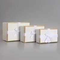 Набор подарочных коробок 3 в 1, прямоугольные, молочный, 23&times;16&times;9.5; 21&times;14&times;8; 19&times;12&times;6.5 см