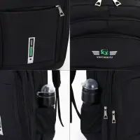 Рюкзак молодёжный, 2 отдела на молнии, 4 кармана, размер 37&times;17&times;54 см, чёрный