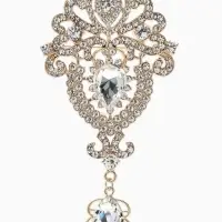 Брошь &laquo;Императрица&raquo;, вензеля, цвет белый в золоте