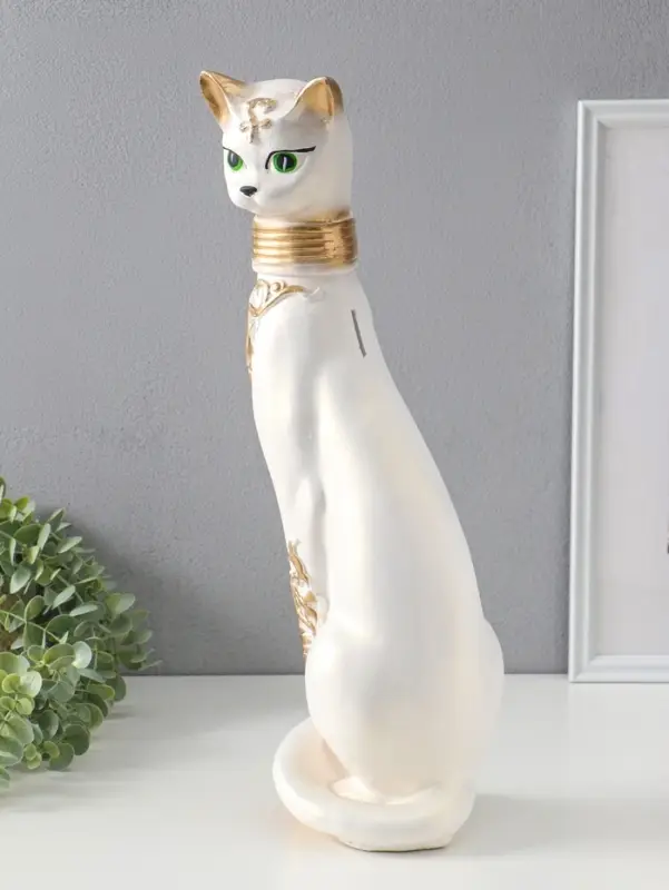 Копилка для денег &laquo;Кошка Маркиза с обручем&raquo;, белая, 48&times;18&times;15 см