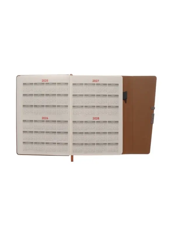 Ежедневник недатированный формат А5, с клапаном, 96л, линия, пвх, Коричневый Ежедневник недатированный формат А5, с клапаном, 96л, линия, пвх, Коричневый