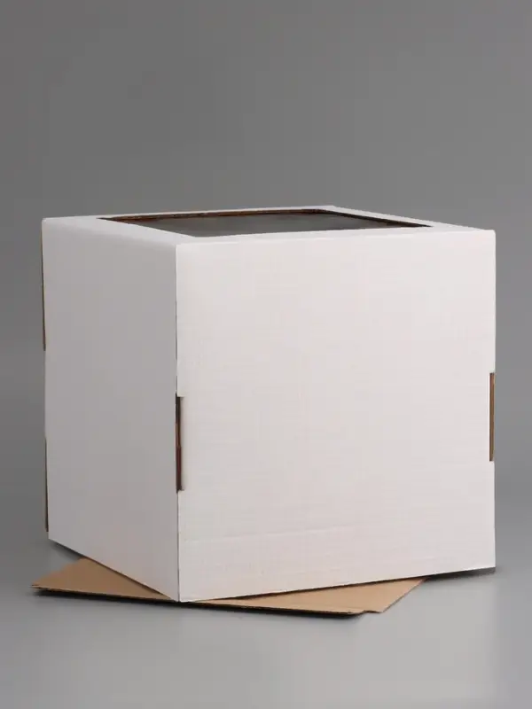 Коробка для торта, кондитерская, белая, с окном 30&times;30&times;30 см Набор 5 шт.