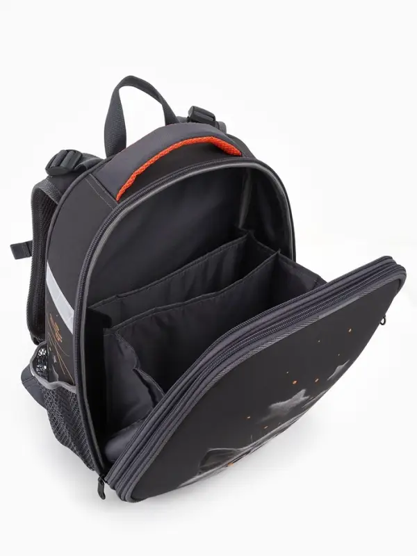 Рюкзак школьный для девочки &laquo;Котик&raquo;, Stavia, эргономичная спинка, 30&times;16&times;38 см, серый