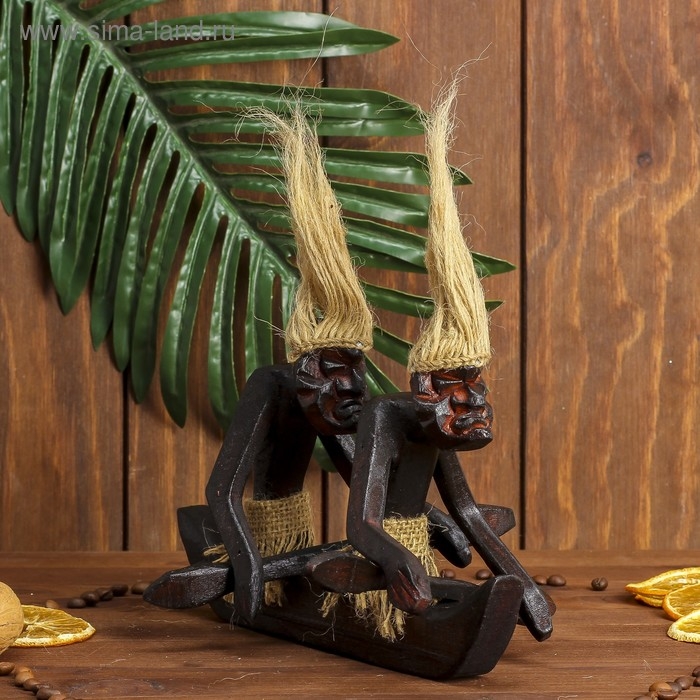 Сувенир дерево  Сувенир дерево "Аборигены на байдарке" 27 см