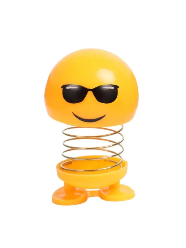 Игрушка на панель автомобиля &laquo;Смайл на пружинке в очках&raquo; желтый