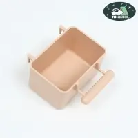 Кормушка для птиц, 8&times;5&times;4.5 см, большая, прямоугольная, в клетку, пластик, бежевая